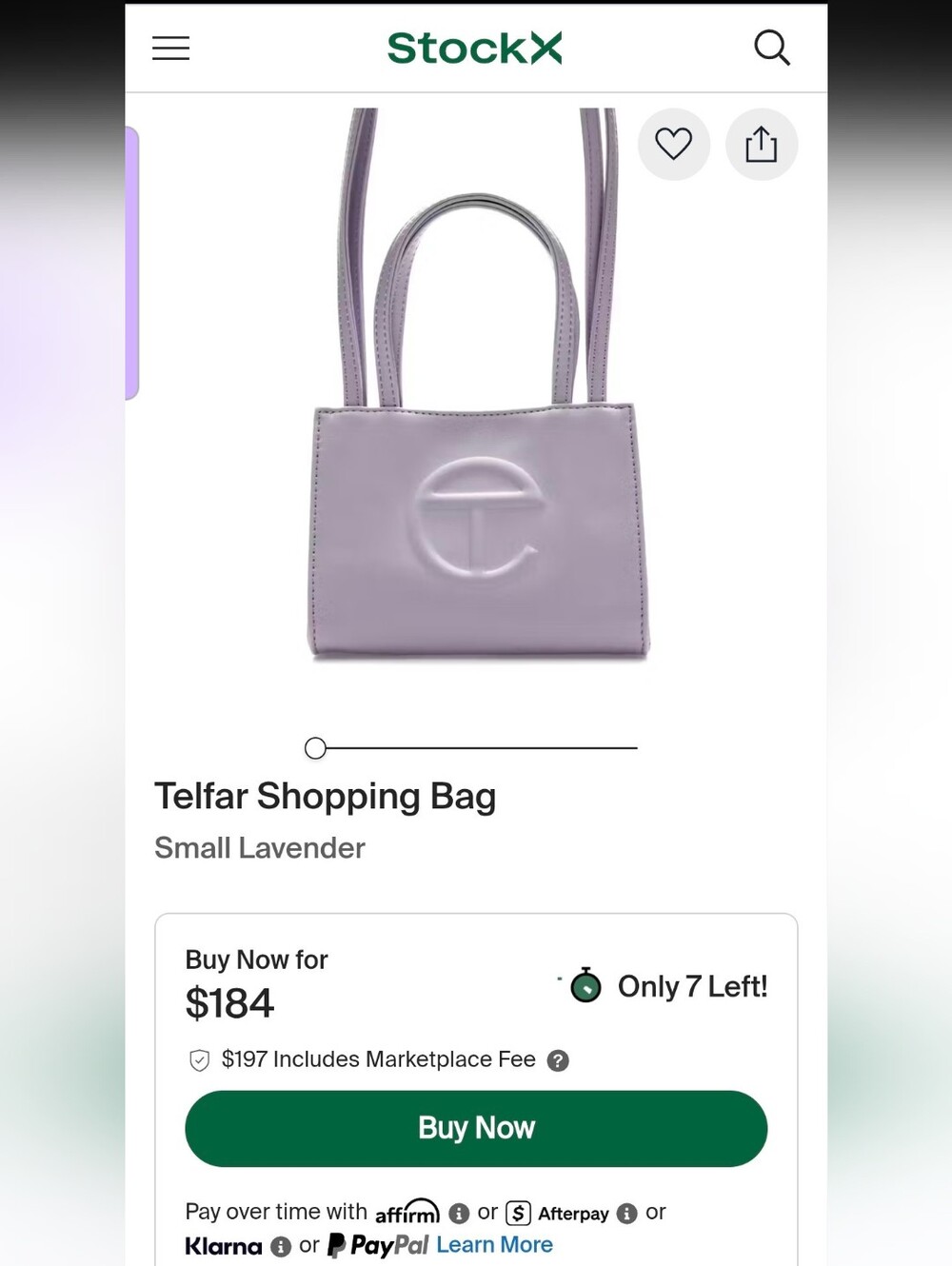 Telfar Small Shopping Bag in Lavender